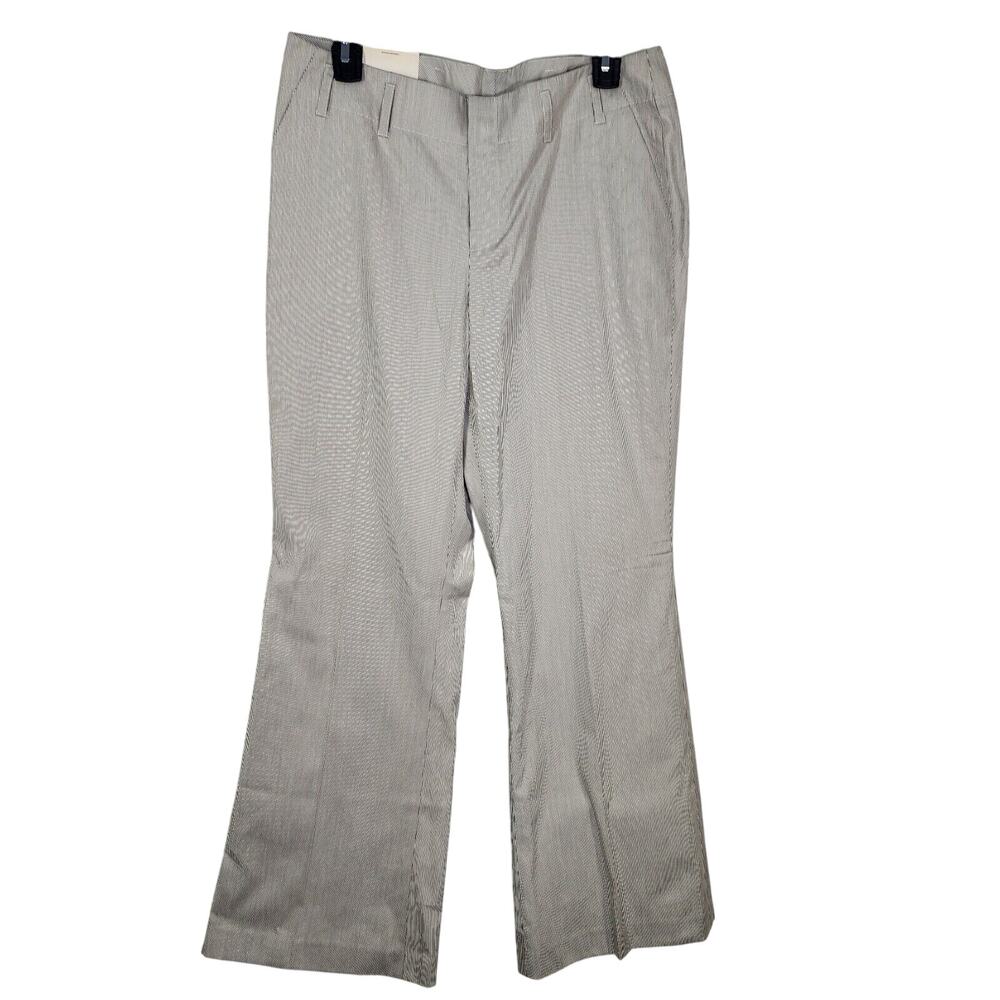 Banana Republic Dress Pants Trousers Womens Sz 12 Martin Pinstriped Cotton Flare